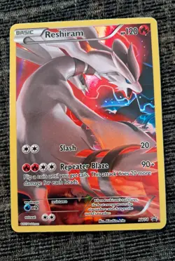Pokemon Reshiram XY74 Black Star Promo Full Art Holo LP - Image 1