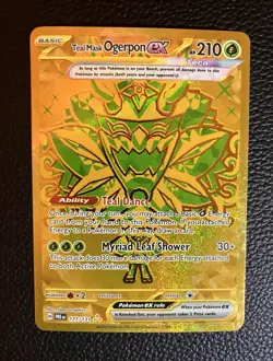 Teal Mask Ogerpon Ex 177/131 Prismatic Evolutions Gold Holo Full Art Pokemon TCG - Image 1