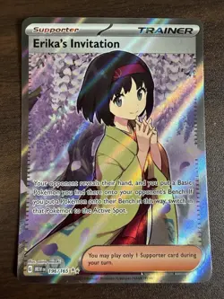 Pokemon Erika's Invitation 196/165 Ultra Rare Full Art Holo Scarlet & Violet 151 - Image 1