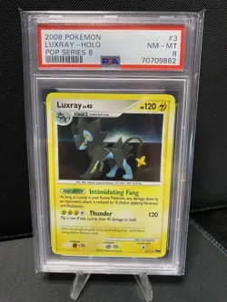 Pokemon TCG Luxray 003/017 POP Series 8 Rare Holo Stage 2 Ken Sugimori PSA 8 - Image 1