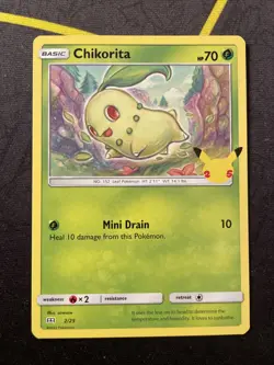 Chikorita Non-Holo Pokemon McDonald's 25th anniversary Promo 2/25 MINT - Image 1
