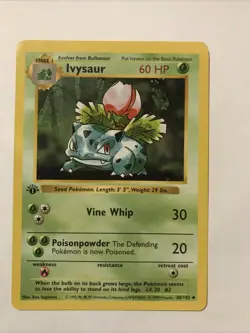 Ivysaur 1st Edition Shadowless Base Set 30/102 Regular Uncommon - Pokemon TCG - Image 1