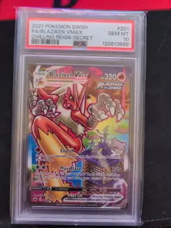 2021 Pokemon Swsh FA/Blaziken VMax Chilling Reign Secret #201 PSA 10 GEM MT - Image 1