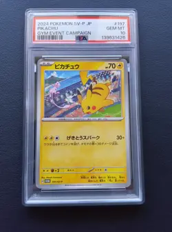 PSA 10 Pikachu 197/SV-P Gym Event WCS 2024 Promo Set Pokemon Card Japanese - Image 1