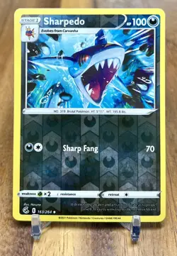 Sharpedo 163/264 Reverse Holo Fusion Strike Uncommon Pokemon Card NM - Image 1