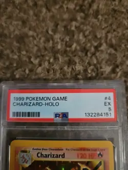 1999 Pokemon Charizard-Holo Game #4 PSA 5 EX Charizard-Holo Pokemon Card - Image 3