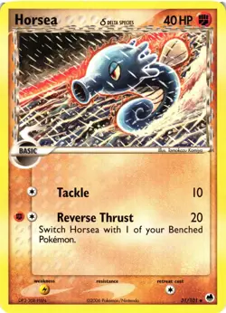 Pokemon TCG Horsea (Delta Species) 31/101 Dragon Frontiers Regular LP - Image 1