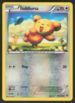 Teddiursa 121/162 Reverse Holo Pokemon TCG XY - BREAKthrough LP - Image 1