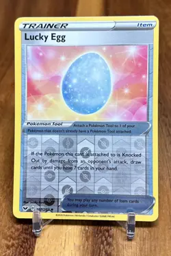 Lucky Egg 167/202 Reverse Holo Sword & Shield Trainer Item Pokemon Card NM - Image 1