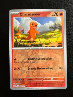 Charmander 007/091 - Reverse Holo - Pokemon TCG Scarlet & Violet Paldean Fates - Image 1