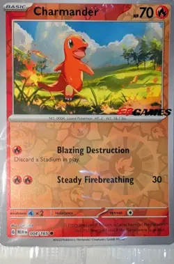 Charmander - 004/165 - Pokemon 151 EB GAMES Stamp - Sealed Promo - Pokemon - Image 1