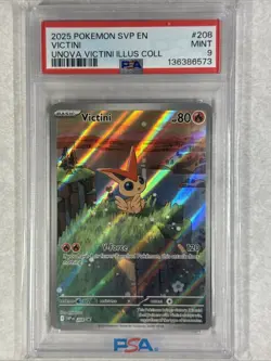 2025 POKEMON SVP EN-SV BLACK STAR PROMO #208 VICTINI UNOVA ILLUS COLL PSA 9 - Image 3