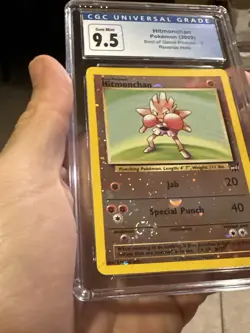 CGC 9.5 GEM MINT 10 Hitmonchan #2 REVERSE HOLO Best of Game PROMO Pokemon SWIRL - Image 5