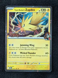 2025 Pokemon TEAM ROCKET'S ZAPDOS #070/182 Destined Rivals Cosmos Holo English A - Image 1