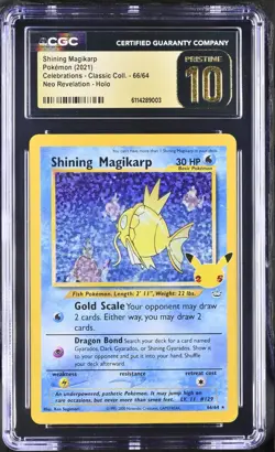 2021 Pokemon Celebrations Shining Magikarp CGC Pristine 10 - English - LOW POP!! - Image 1