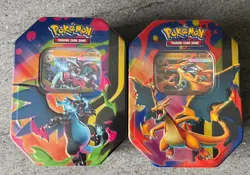 Pokemon Mega Evolution Charizard EX X + Y Tins - New & Sealed (2x tins) - Image 1
