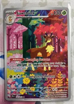 Sawsbuck 166/162 Full Art Illustration Rare Pokemon Temporal Forces English NM - Image 1
