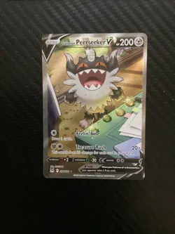 Galarian Perrserker V Alternate Full Art Holo Card 184/196 Lost Origin NM - Image 1