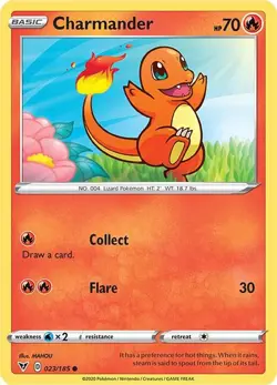 Charmander Common SWSH04: Vivid Voltage 023/185 NM English Pokemon Card - Image 1