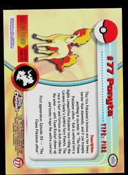Pokemon Card - Topps Chrome TV Animation Edition Ponyta #77 - Image 2