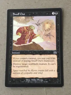 Snuff Out X1 Mercadian Masques Ex+ Cond See Pics Front Back - Image 1