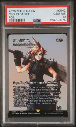 2025 MTG FINAL FANTASY THROUGH THE AGES FOIL #0042 CLOUD STRIFE PSA 10 - Image 1