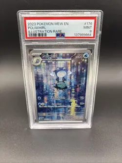 Pokemon Poliwhirl 176/165 Scarlet & Violet 151 Illustration Rare Holo PSA 9 - Image 1