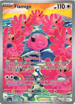 Pokemon TCG Flamigo 227/193 Holo Illustration Rare Paldea Evolved Art NM - Image 1