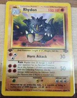 Pokemon TCG: 1st Ed Rhydon - 45/64 - Jungle - LP - Image 1