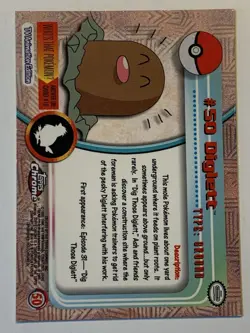 2000 Topps Chrome Pokemon Series 1 #50 Diglett FREE COMBINED SHIPPING - Image 2
