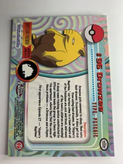 2000 Topps Chrome Pokemon Series 2 #96 Drowzee FREE COMBINED SHIPPING - Image 2