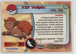 Vulpix Topps Chrome Pokemon TV Animation Edition #37 2000 - Image 2