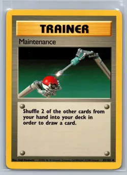 Maintenance 83/102 Uncommon Base Set Unlimited Pokemon Keiji Kinebuchi NM - Image 1