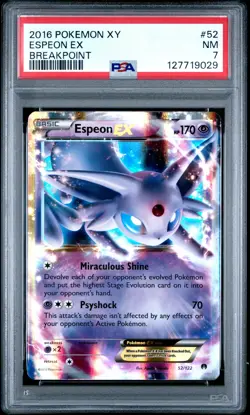 2016 Pokemon Xy Breakpoint Espeon EX Breakpoint PSA 7 #52 - Image 1