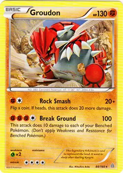 Pokemon - Groudon - 84/160 - Rare - XY - Primal Clash - LP - Image 1