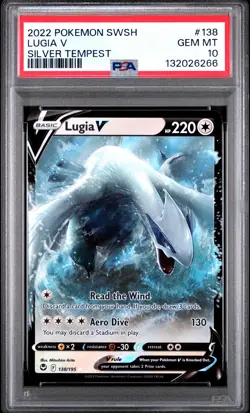 2022 POKEMON SWORD & SHIELD SILVER TEMPEST #138 LUGIA V PSA 10 - Image 1