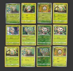 Rowlet Pokemon Card Collection Set of 12 English Cards Reverse Holo & Holo Rare - Image 1