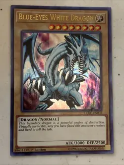 Yugioh Card TCG Blue-Eyes White Dragon LCKC-EN001 Ultra Rare 1st Edition NM - Image 1