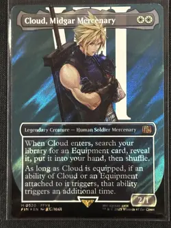 Cloud Midgar Mercenary (Borderless Surge Foil) Final Fantasy Magic The Gathering - Image 1