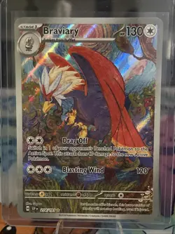 Pokemon TCG Braviary Illustration Rare Card 214/191 SV08 Surging Sparks - Image 1