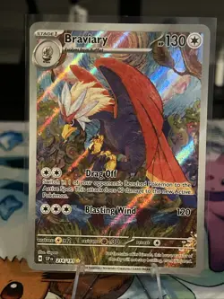 Pokemon TCG Braviary Illustration Rare Card 214/191 SV08 Surging Sparks - Image 3