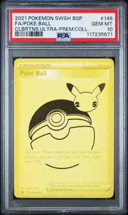 PSA 10 💎 2021 Pokemon SWSH Poke Ball BLACK STAR PROMO CELEBRATIONS UPC #146 - Image 3