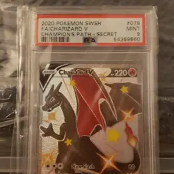 Pokemon Charizard V Secret Rare 79/73 Champion's Path Holo PSA 9 - Image 1