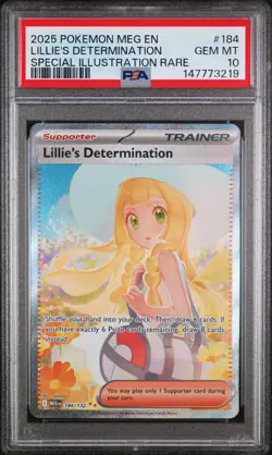 2025 Pokemon Mega Evolution Base #184 SIR Lillie's Determination PSA 10 Gem Mint - Image 1