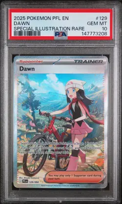 2025 Pokemon Phantasmal Flames #129 Full Art Trainer Dawn SIR PSA 10 Gem Mint - Image 1