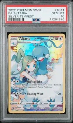 2022 Pokemon SWSH Silver Tempest #TG11 Altaria Full Art PSA 10 Gem Mint W Lisia - Image 1