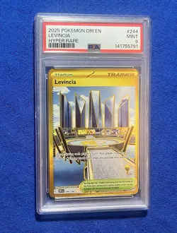 2025 POKEMON DRI EN-DESTINED RIVALS HYPER RARE #244 LEVINCIA PSA 9 - Image 1