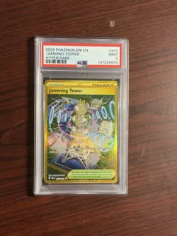 2025 POKEMON DRI EN-DESTINED RIVALS HYPER RARE #243 JAMMING TOWER PSA 9 - Image 1