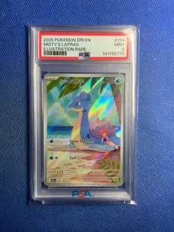 2025 POKEMON DRI EN-DESTINED RIVALS ILLUSTRATION RARE #194 MISTY'S LAPRAS PSA 9 - Image 1