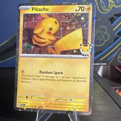 Pokemon Pikachu 051/162 TEF 2024 Promo Stamped Holo Random Spark 70HP - Image 1